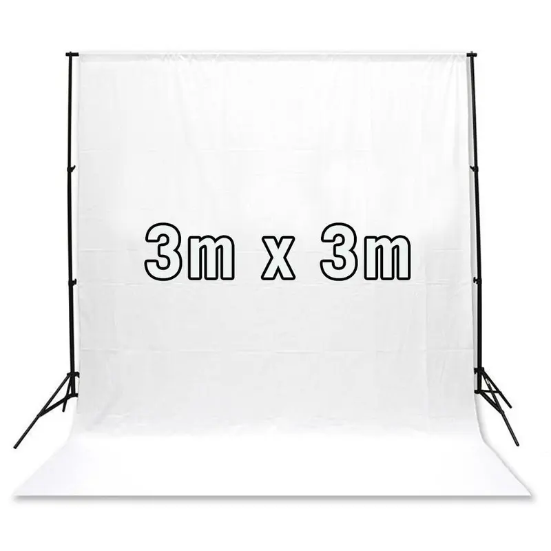 White 3m x 3m Cotton Muslin Studio Photography Video Backdrop