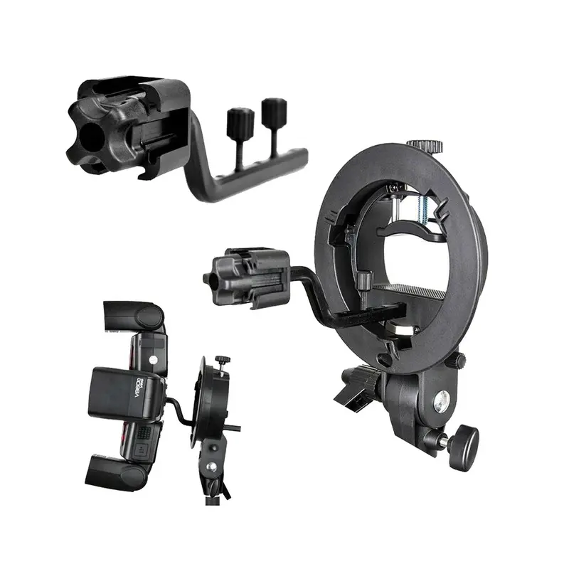 Godox S-FA Universal Four Speedlite Flash Adapter Hot Shoe Mount For S-mount