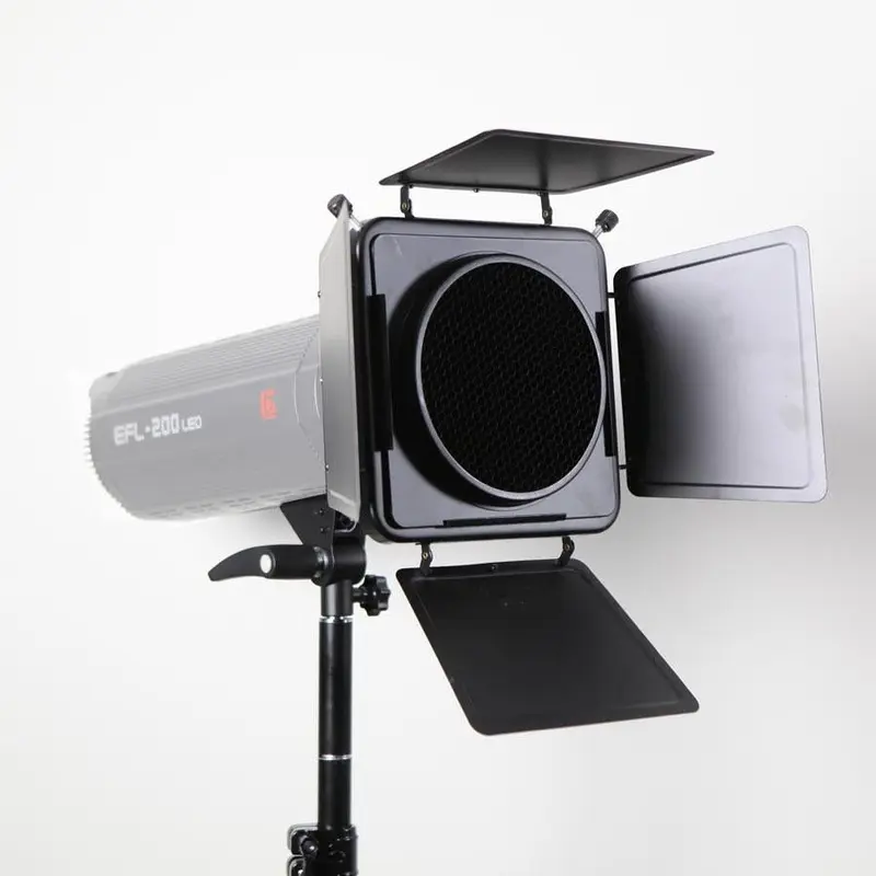 Hypop Barn Door and Reflector with Grid and Colour Gel Kit For Strobe (Bowens Mount)