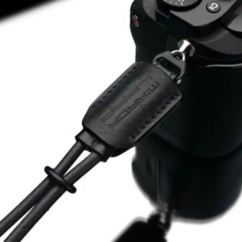 Gariz Black Genuine Leather Mirrorless Camera Wrist Strap XS-WBL6