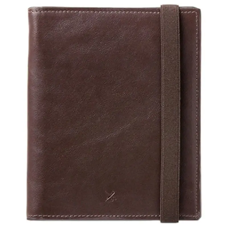 Barber Shop "Fringe" Leather Passport & Memory Card Holder (Dark Brown)