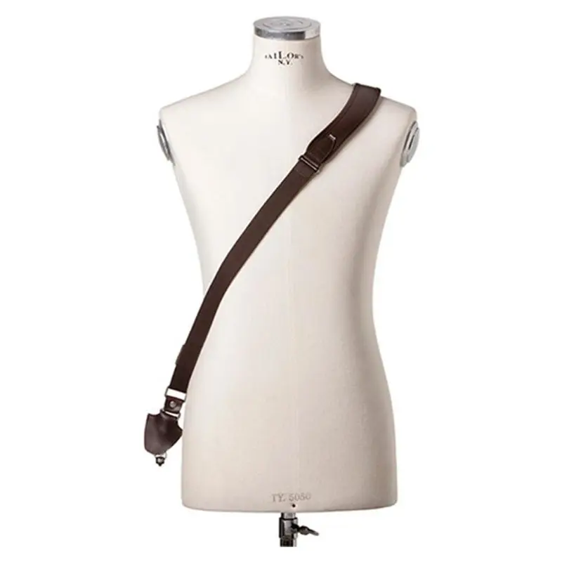 Barber Shop "Full Beard" Single Cross Camera Strap (Dark Brown Leather)