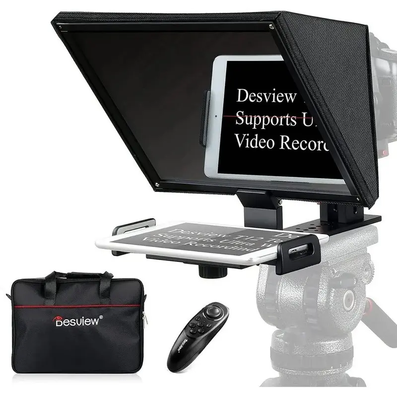 DESVIEW T12 Teleprompter for Smartphone/Tablet/DSLR with Remote Controller (EX DEMO)