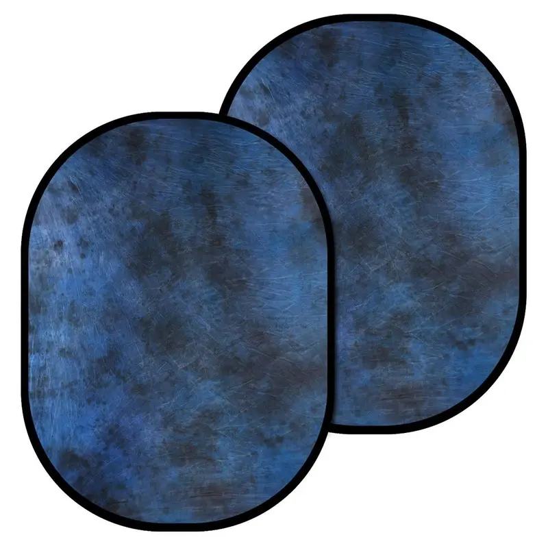 Mottled Blue / Black Double Sided Collapsible Pop Up Backdrop (1.5x2M)
