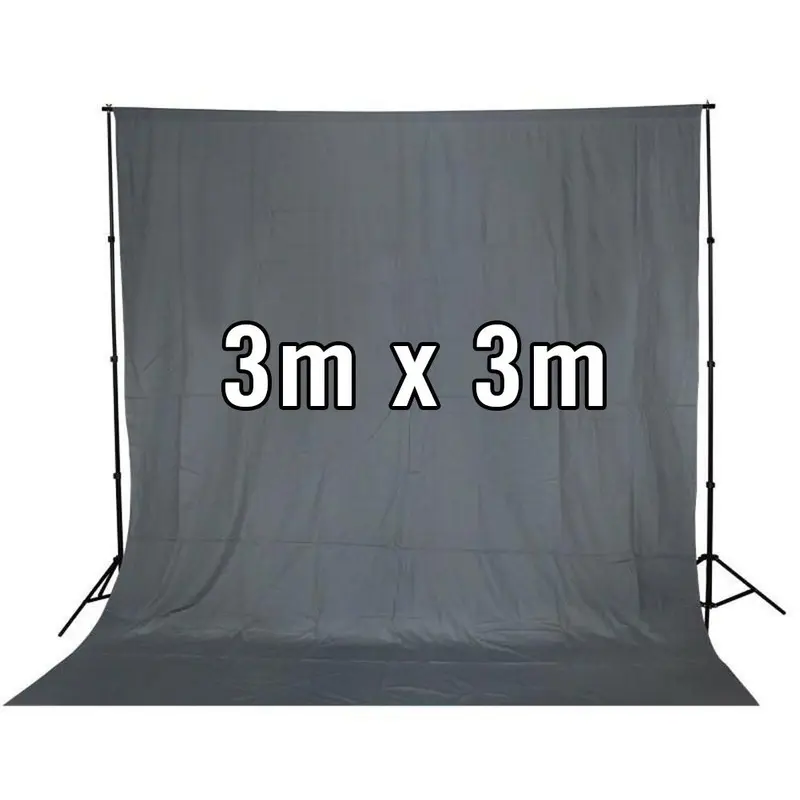 Solid Grey 3M x 3M Cotton Poly Muslin Background