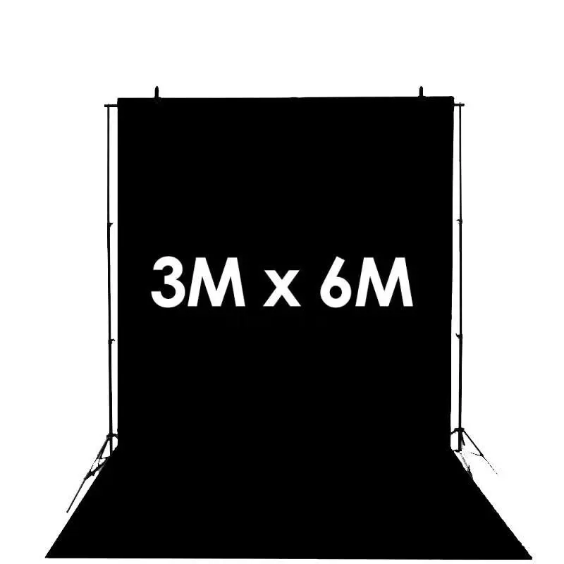 Hypop Black Synthetic Poly Vinyl Roll Backdrop (3M x 6M)