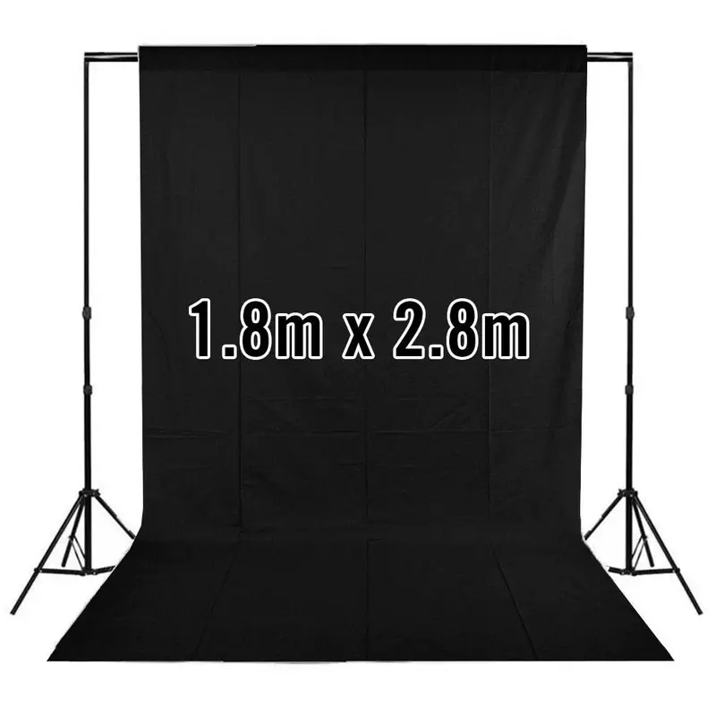 Solid Black 1.8 x 2.8M Cotton Muslin Background