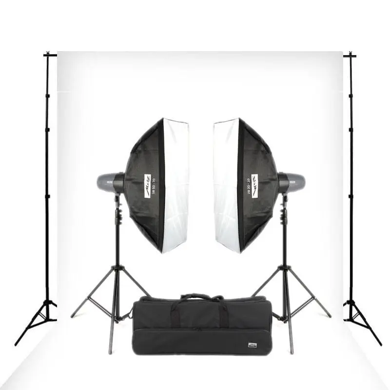 Metz 800W Mecastudio BL-400 Twin Head Kit with Paper Backdrop and Stand