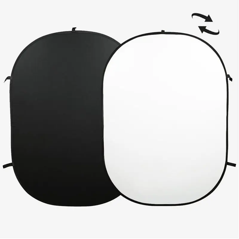 White / Black Double Sided Collapsible Vinyl Pop Up Backdrop (1.5 x 2.1M)