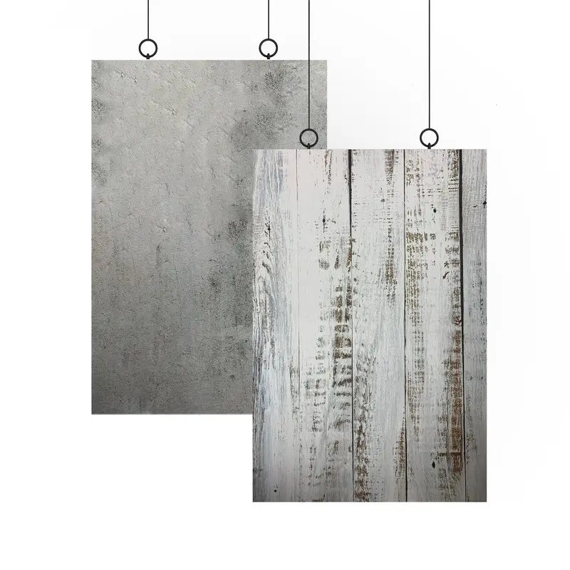 Spectrum 'MATT' Flat Lay Food Photography Laminate Paper Backdrop (Whitewash/Concrete)