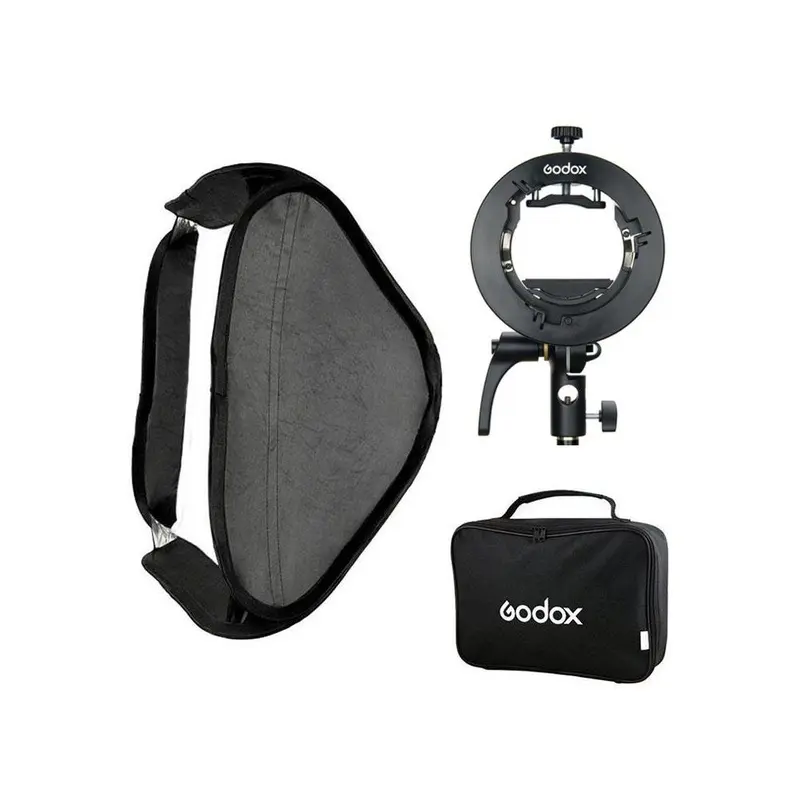 Godox 80 x 80cm Tulip Square Collapsible Softbox with S2 Bracket and Case Set - Bundle