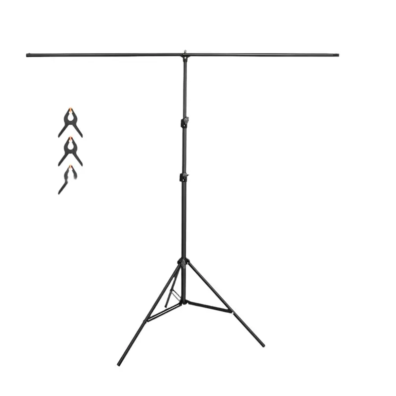 T Backdrop Stand (2M x 2M) with Pegs for Flat Lay and Small Backdrops - 3kg Load