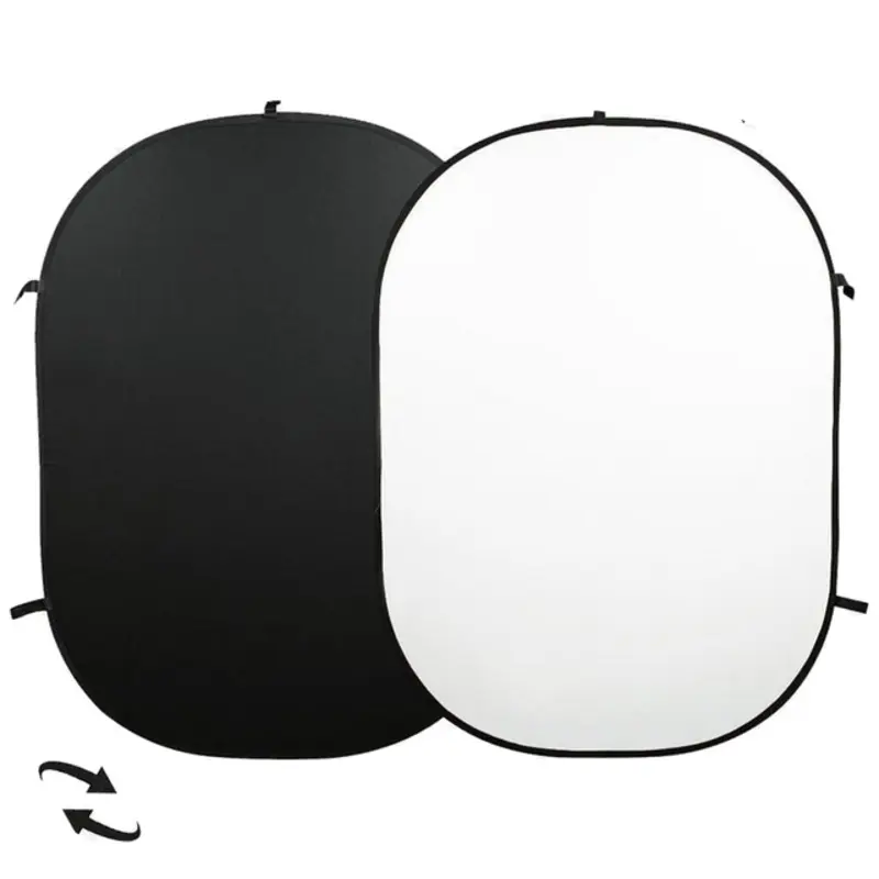 White / Black Double Sided Collapsible Pop Up Backdrop (1.5 x 2.1M)