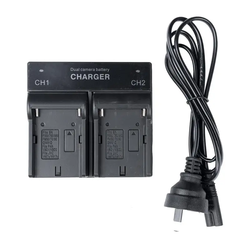 Dual Sony Series NP-F550 NP-F770 NP-F970 Battery Charger