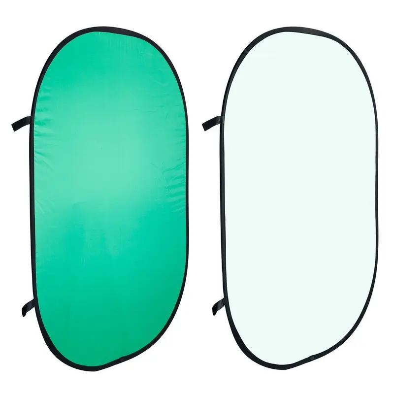Hypop Chroma Key Green/White Double Sided Collapsible Pop Up Backdrop (1.5 x 2.0M)