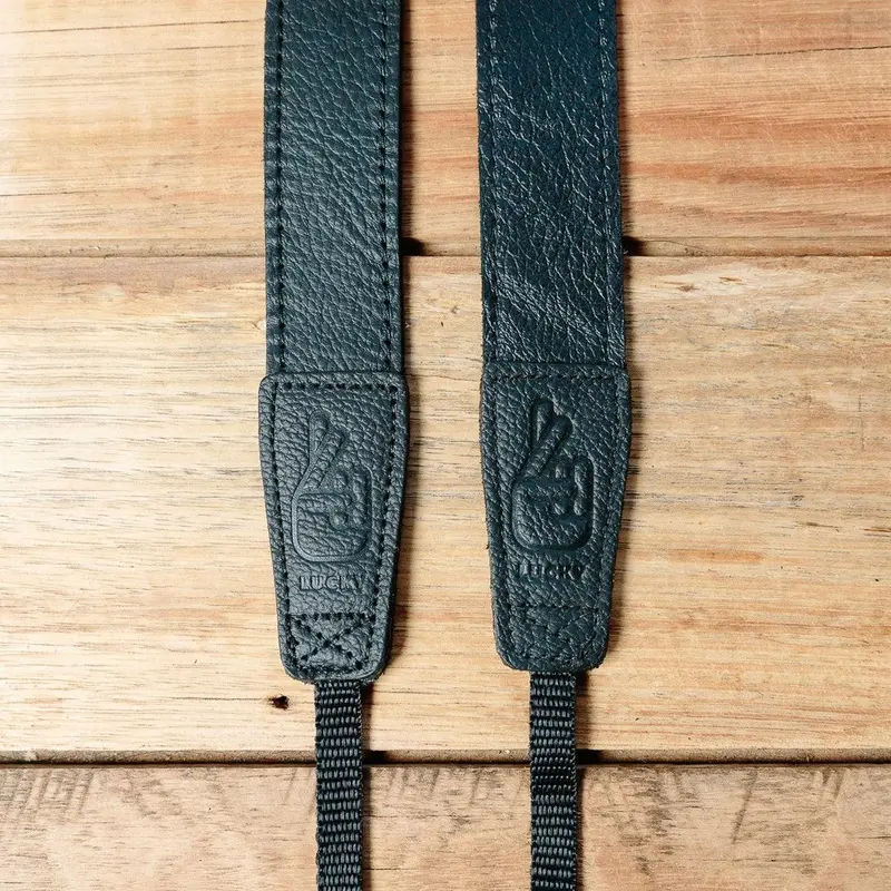 Lucky Straps Slim 30 Leather Camera Strap - CONTRAST Black