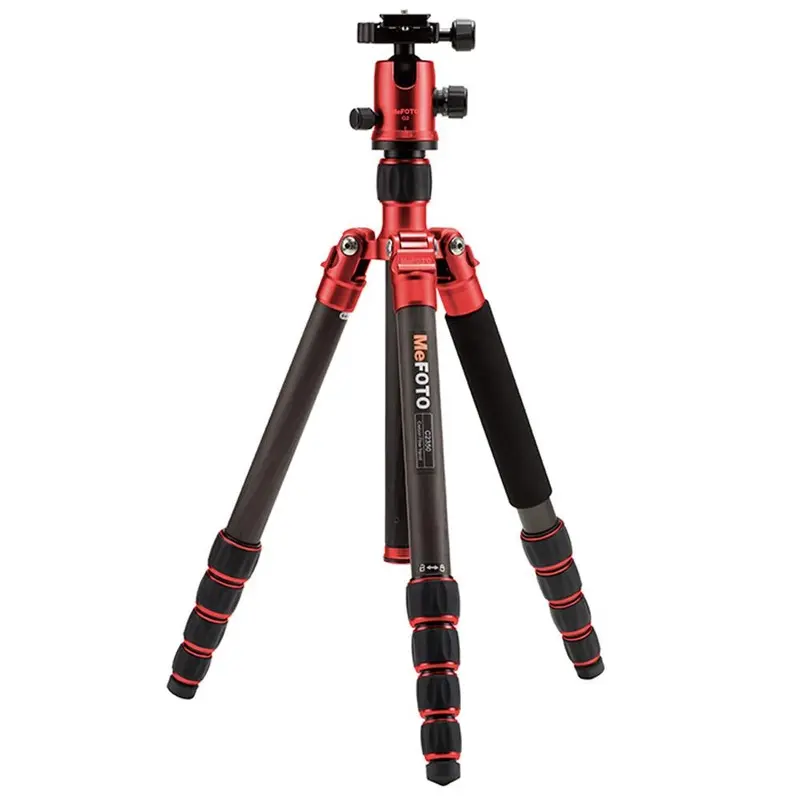 MeFOTO GlobeTrotter Travel Tripod Kit Carbon Fibre - Red