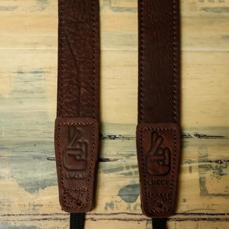 Lucky Straps Slim 30 Classic Leather Camera Strap - Dark Brown Relic