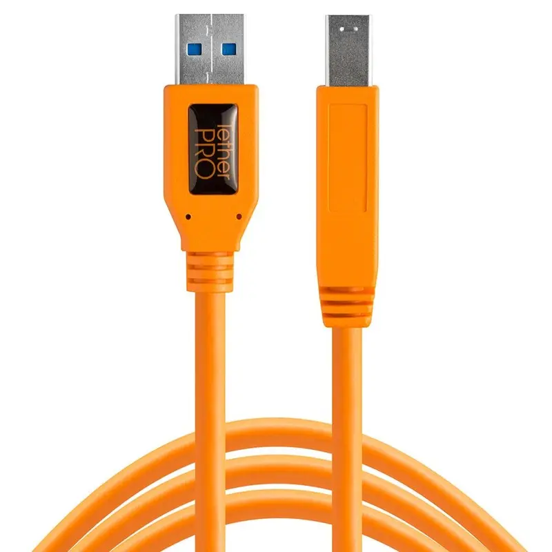 TetherPro USB 3.0 Male A to Male B 4.6m Hi-Vis Orange