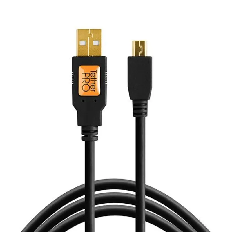 TetherPro USB 2 - Male to Mini-B Cable 5 Pin (Black)