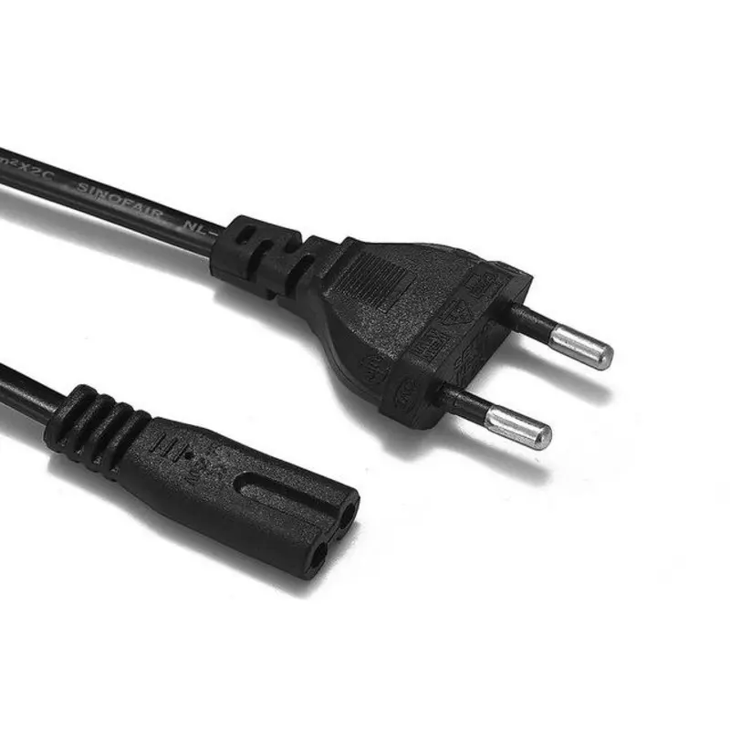 Spectrum Power Lead Cable Cord Male AC to Female - 2m EU European Figure 8 Plug