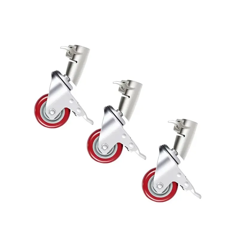3 Pack Castor Wheels 75mm Diameter For Photography C-Stands