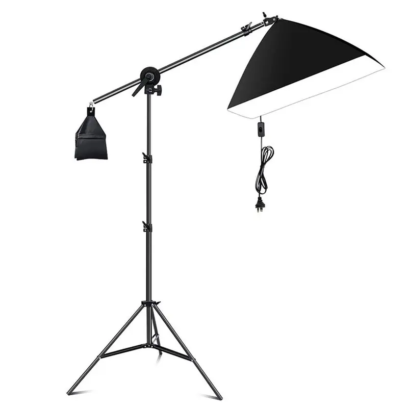 Volkwell 135W Single Rectangle Softbox Boom Arm Continuous Lighting Set of