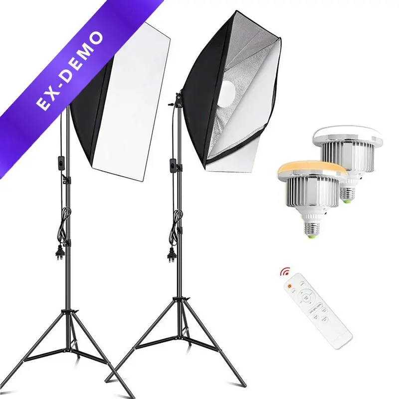 Volkwell Dual LED Bi-Coloured Dimmable Softbox Set with Remote (DEMO STOCK)