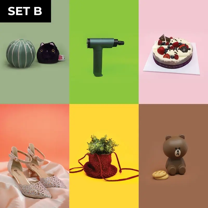 Foldio2 Plus Coloured Flat Lay Backdrop Set (Set B) - 28.9 x 15