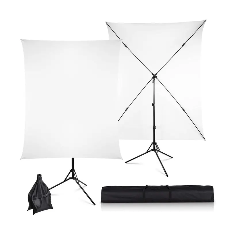 White Backdrop With X Frame Backdrop Stand Kit (1.5m x 2m)