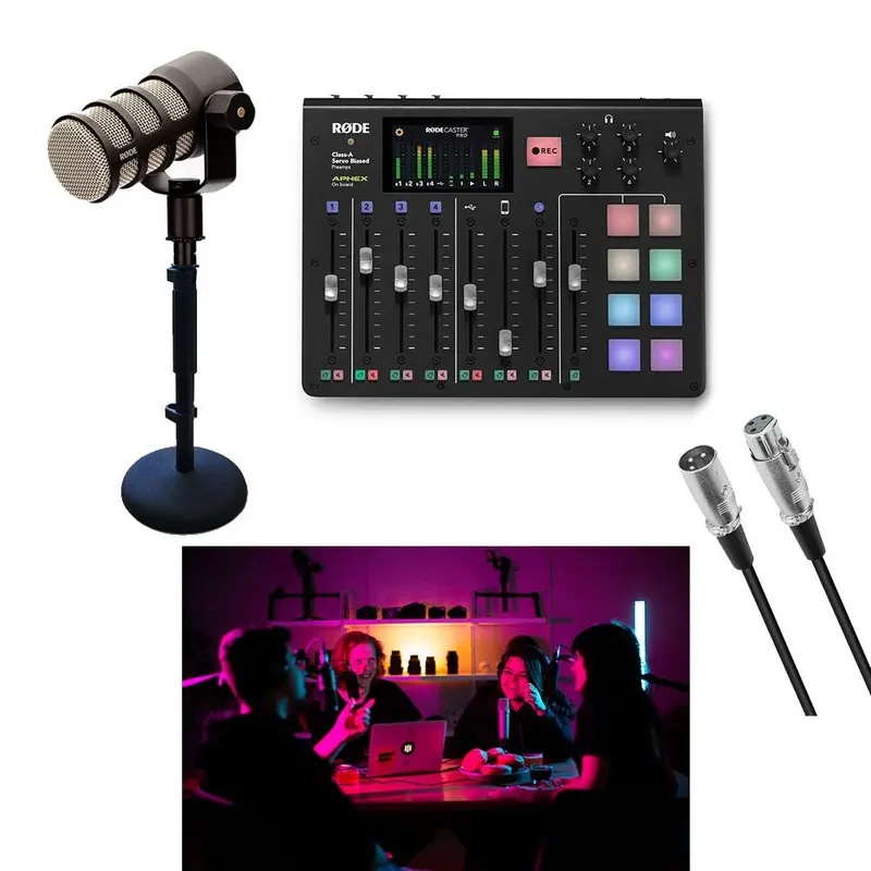 Hypop Starter Level Podcaster Kit (RodeCaster, Podmic, Rode Desk Stand) - Bundle