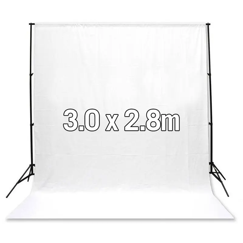 White 3m x 2.8m Cotton Muslin Studio Photography Video Backdrop