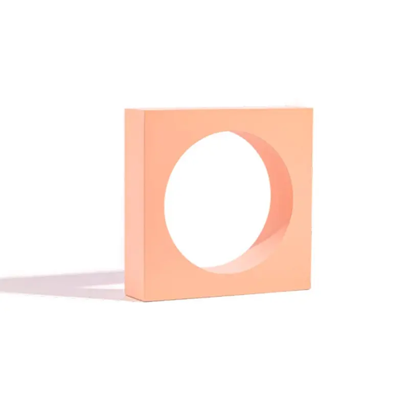 Propsyland Peach Square Circle Cut Out Block Styling Prop