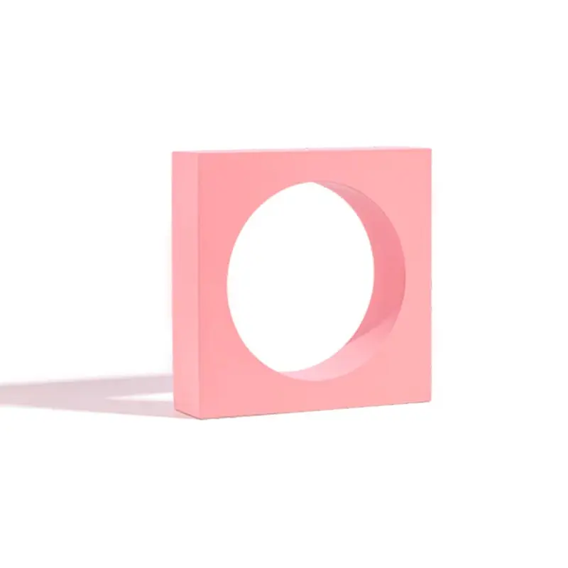 Propsyland Pink Square Circle Cut Out Block Styling Prop