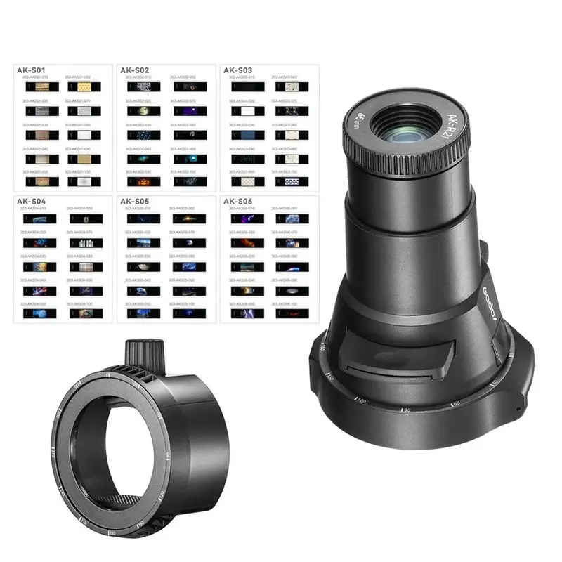 Godox AK-R21 + AK-S Projection Attachment Kit + AK-R25 for Rectangle Flash Heads - Bundle