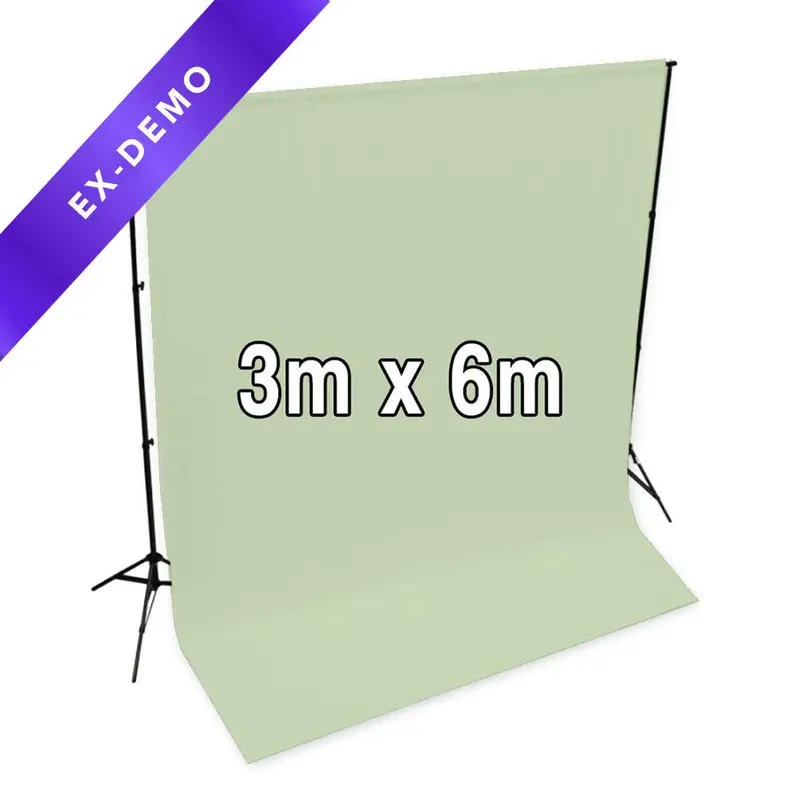 Spectrum 'Pastel Palette' Muslin Backdrop 3M x 6M - Holy Guacamole Green (DEMO STOCK)