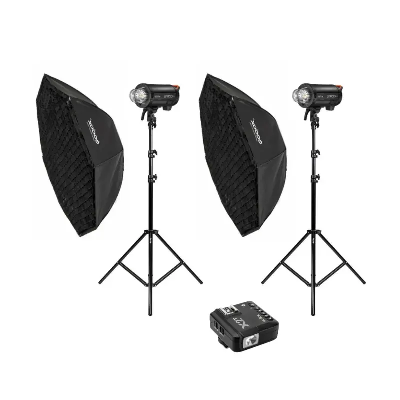 Godox 1200W (2x QT600IIIM 600W) HSS Professional Flash Strobe Lighting Kit - Bundle
