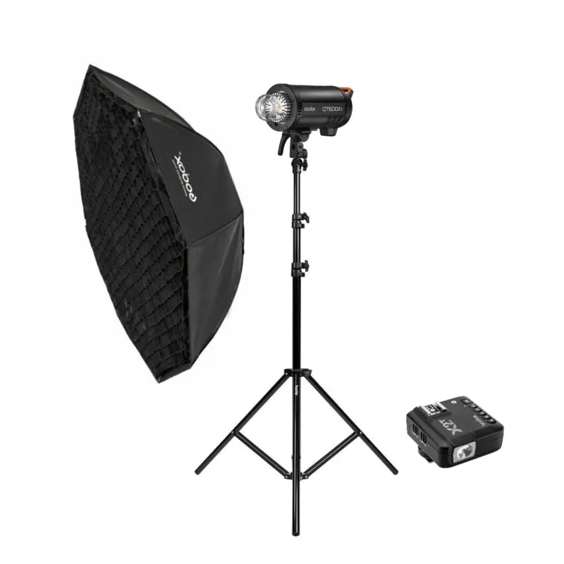 Single Godox QT600IIIM 600W HSS Professional Flash Strobe Lighting Kit - Bundle
