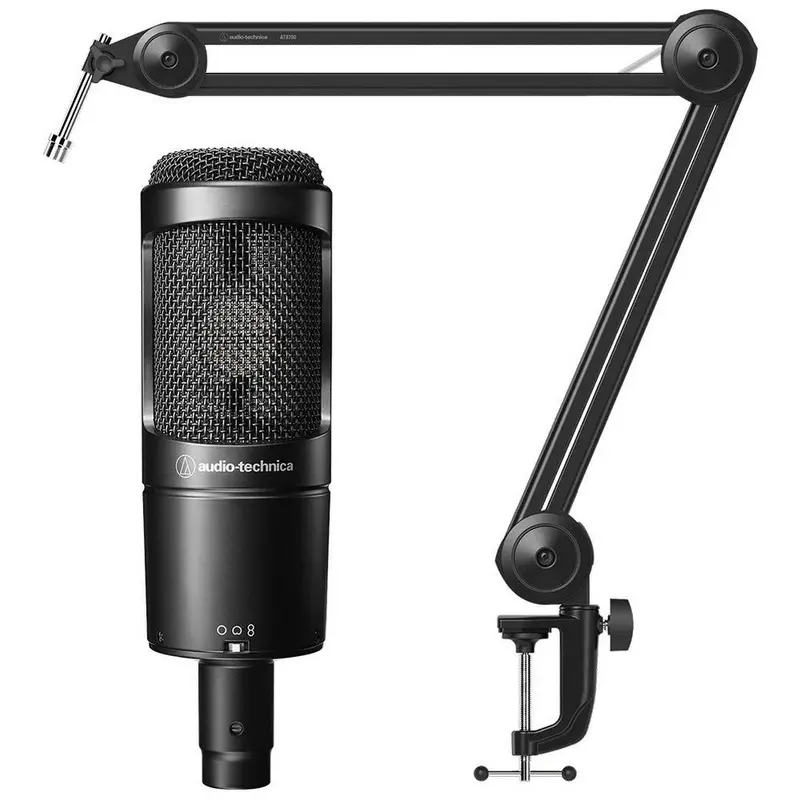 Audio Technica AT2050 Large Diaphragm Multi-Pattern Condenser w/ Boom Arm - Bundle