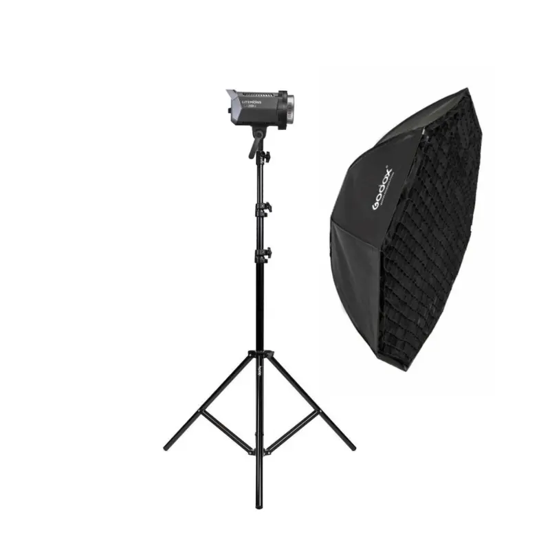 Godox Litemons LA200D Single LED Studio Continuous Lighting Kit - Bundle