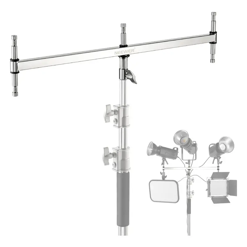 Neewer Baby Triple Header Boom with Five 5/8" Baby Pin Spigots for Lighting
