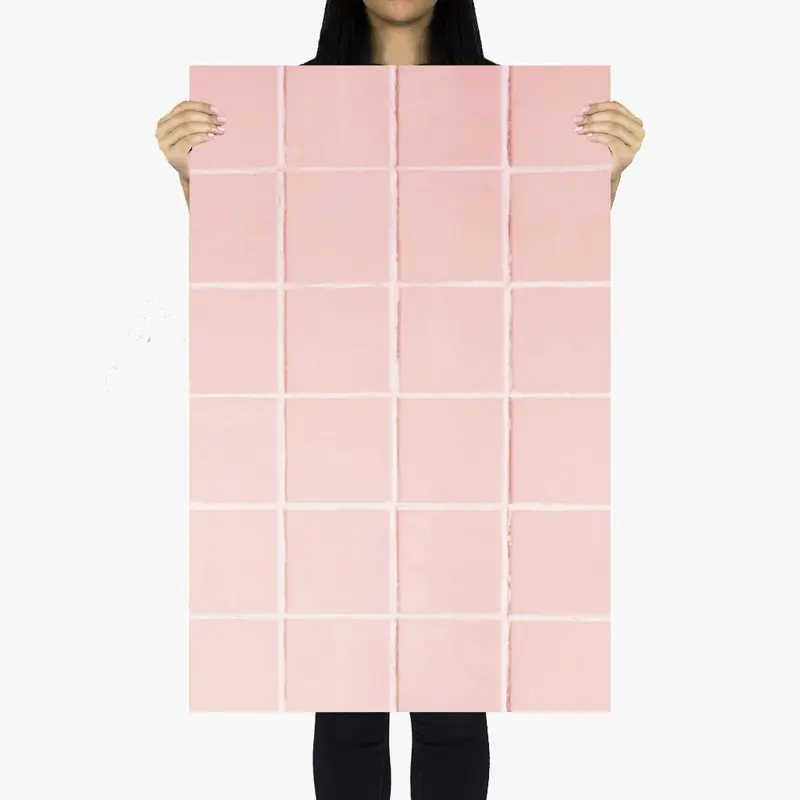 Flat Lay Instagram Backdrop - 'Bronte' Pink Square Tiles (56cm x 87cm)