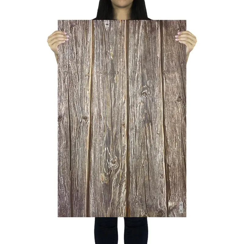 Flat Lay Instagram Backdrop - 'Fitzroy' Vintage Brown Wooden (56cm x 87cm)